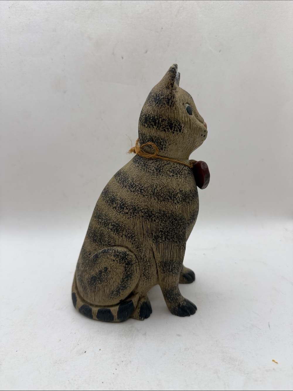 Vtg Signed Pat Croy Primitive Cat Folk Art Rustic Farmhouse Decor Collectible - Picture 3 of 14